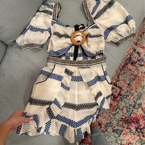 Blue + White Romper
